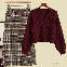 レッドセーター+カーキスカート